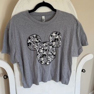 Disney Gray Mickey Mouse Crop Top